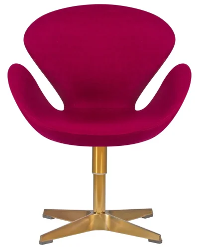 Кресло дизайнерское  69A-LMO SWAN, цвет сиденья бордовый (AF5), цвет основания золото Dobrin, бордовый/ткань, ножки/металл/золотой, размеры - ****710*600 фото 6